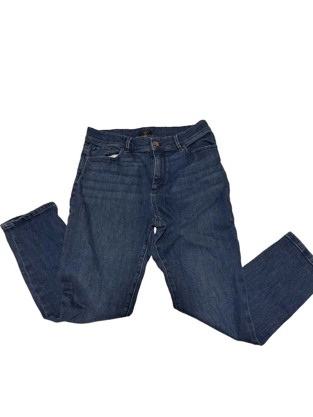 Ann Taylor Women's Blue Straight Leg Denim Jeans, Size 8P Petite, Medium Wash